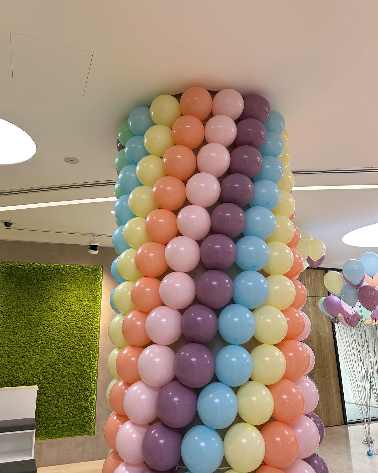 Pillar Post Balloons Mint Green, Peach, Pink, Blue and Purple - Perfect for any special occasions!