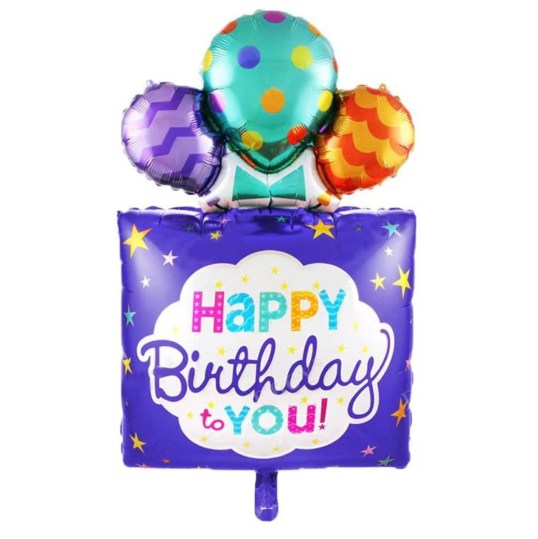 Gift Box Purple “Happy Birthday To you!” Helium Balloon - Perfect for Birthday Celebration!