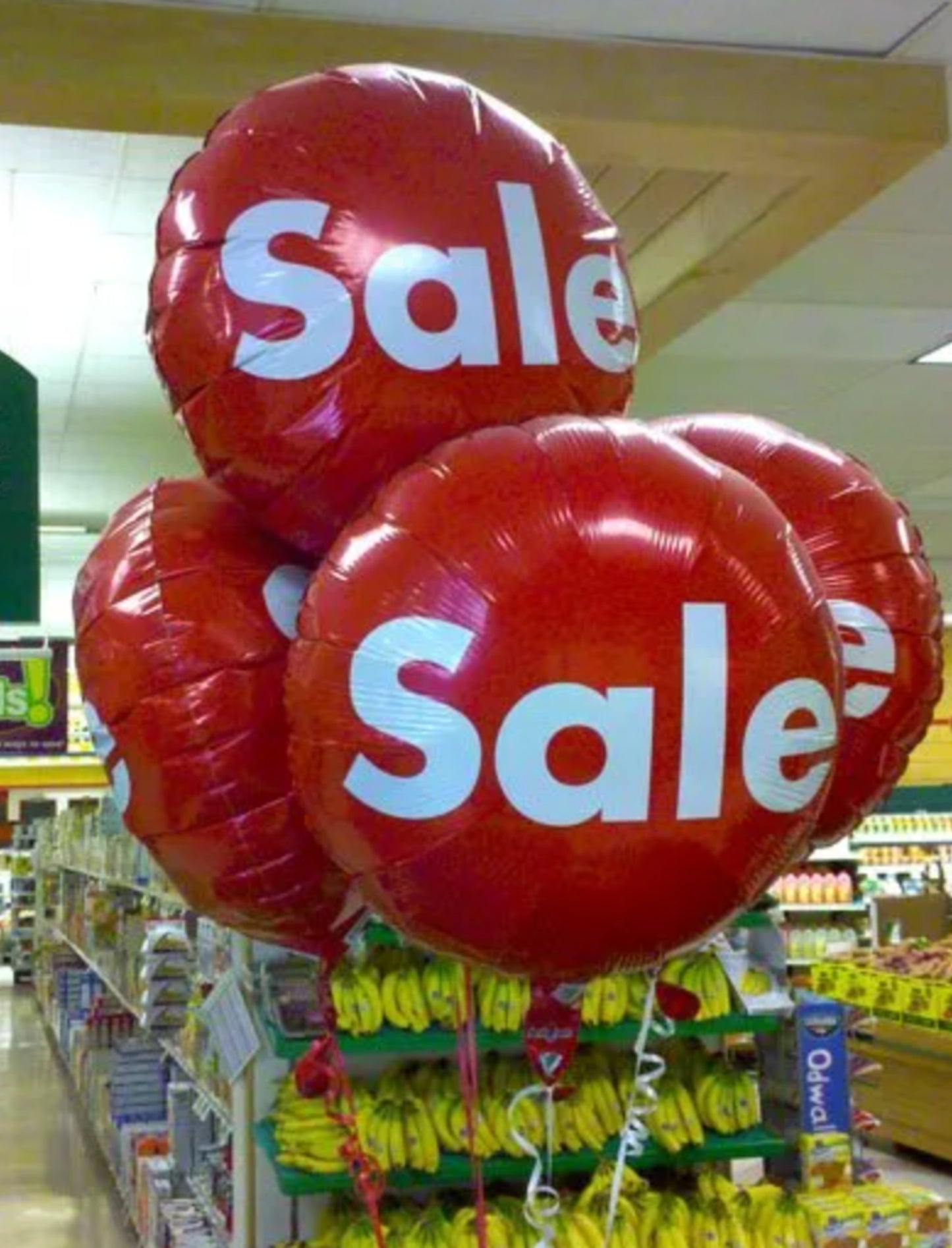 Sale Helium Balloon Super Market item Sale Discount Helium Balloon Bouquet Red White