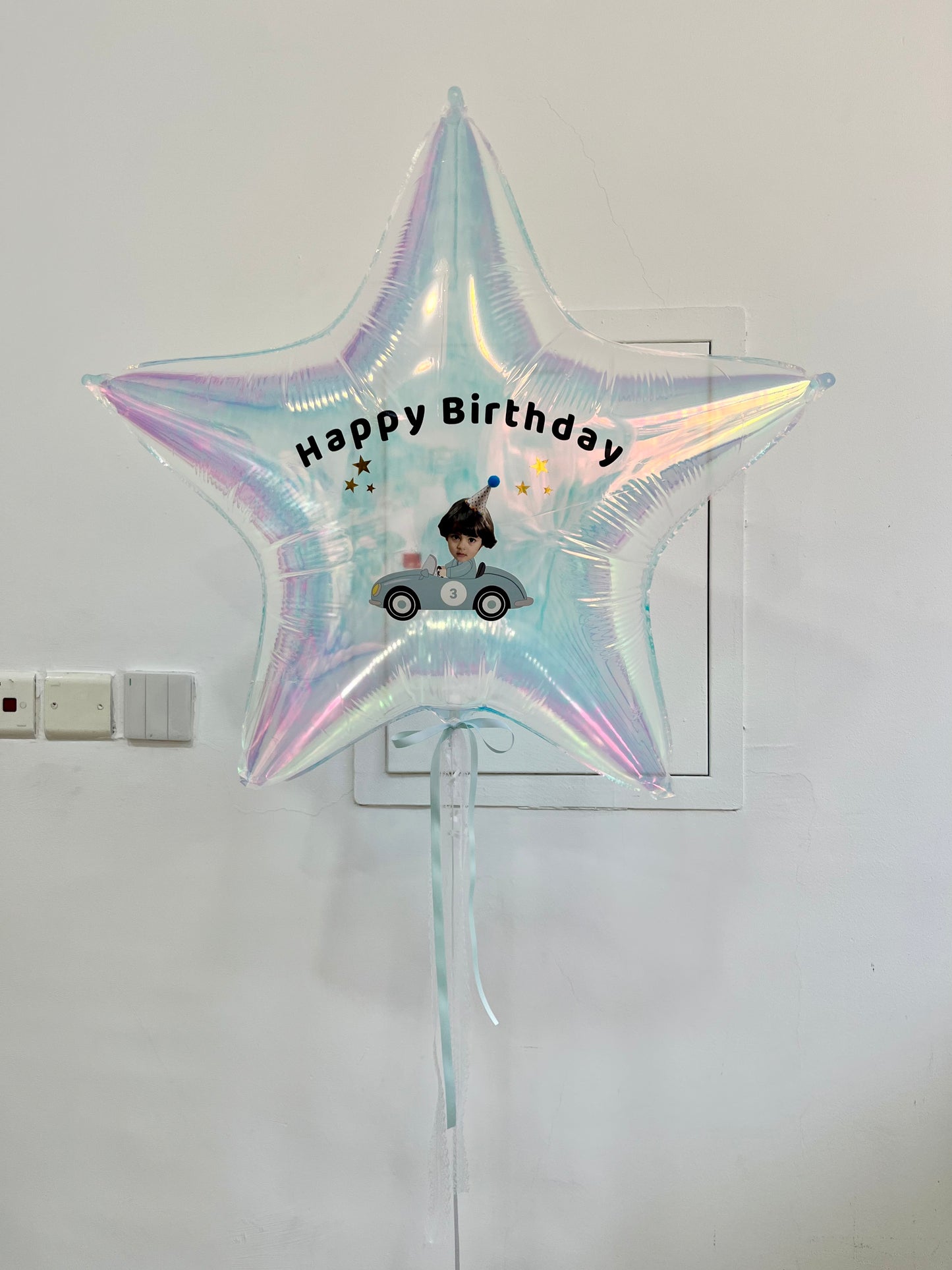 Customization Photo Balloon Personalised Latex Customize Sticker Photo and Latex Customizable Design White Star (Copy)