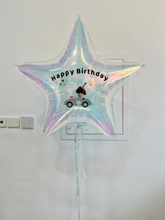 Customization Photo Balloon Personalised Latex Customize Sticker Photo and Latex Customizable Design White Star (Copy)