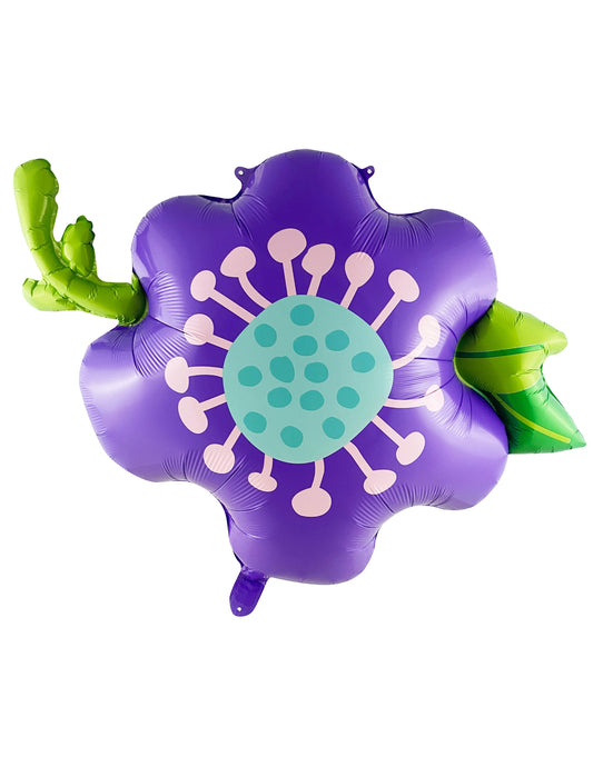 Flower Garden Theme Balloon Happy Birthday Balloon Kids Birthday with Helium Balloon Bouquet Purple Green