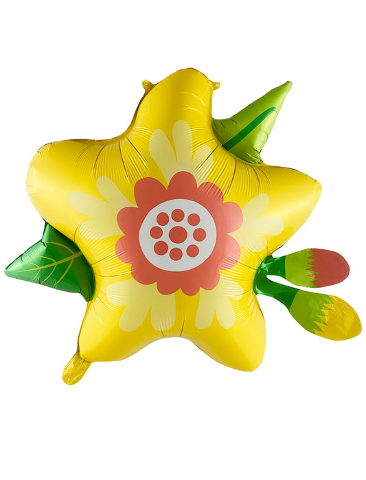 Flower Garden Theme Balloon Happy Birthday Balloon Kids Birthday with Helium Balloon Bouquet Yellow Green