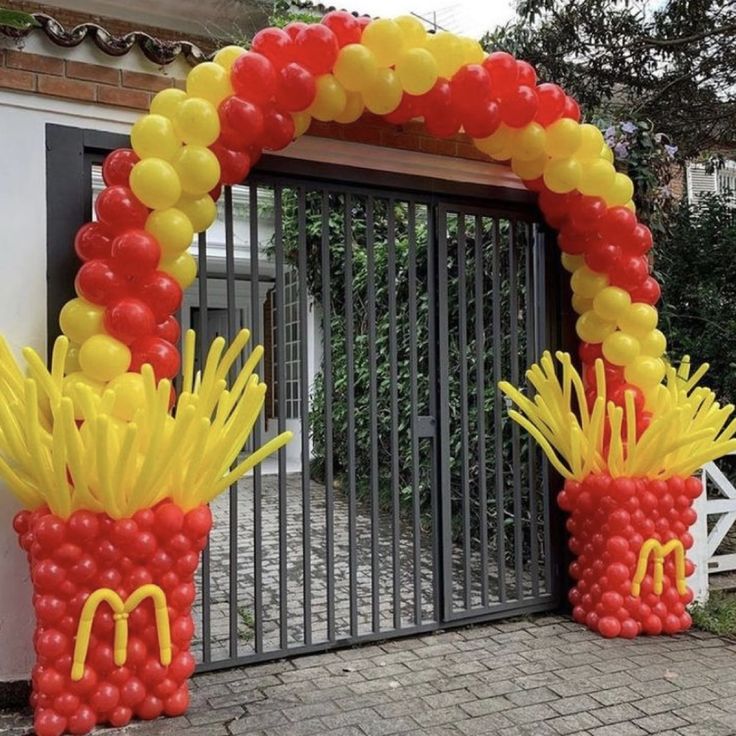 Customize McDonald's Designed Balloons Red and Yellow Latex - Perfect for special occasion