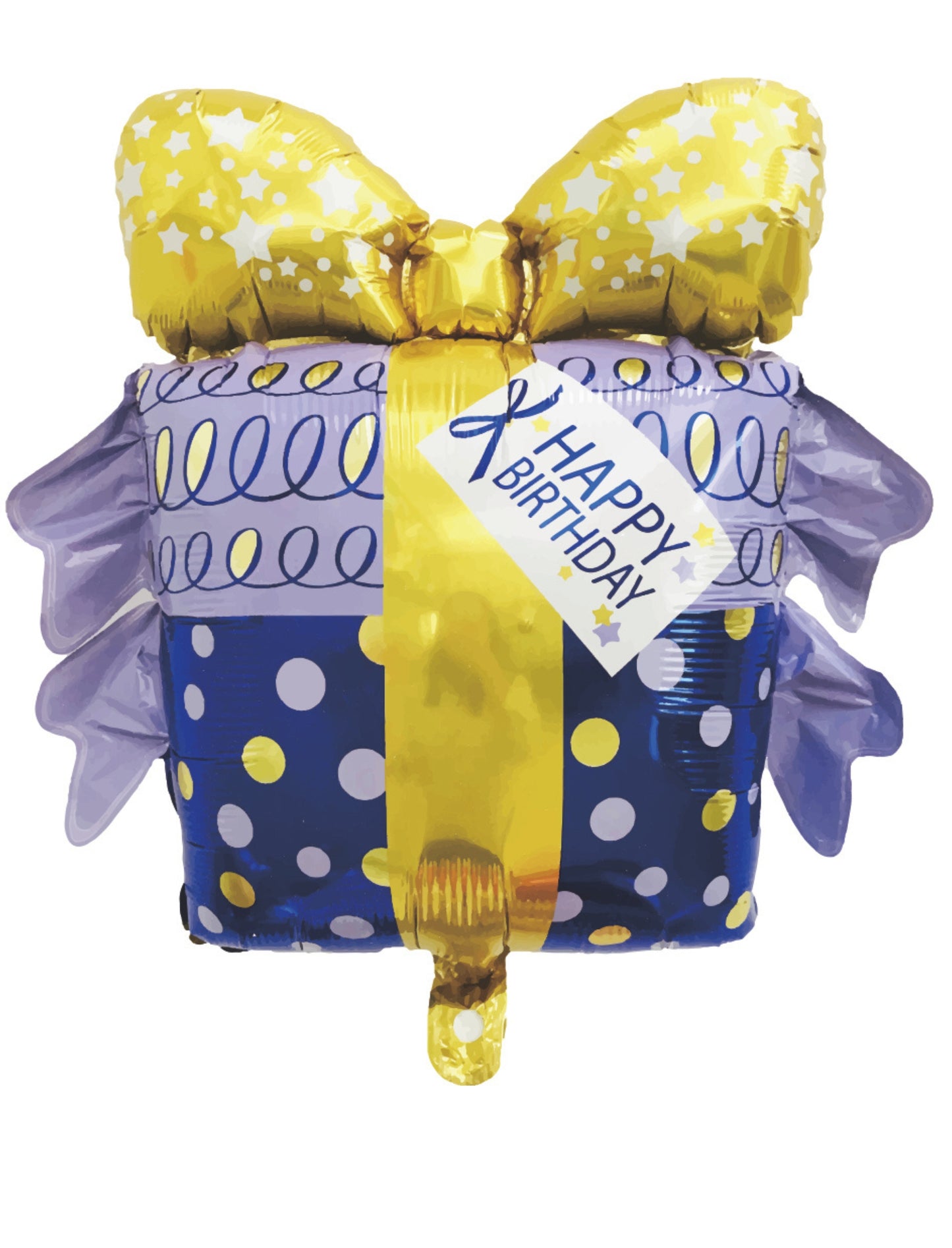 Happy Birthday Gift Box Happy Birthday Balloons Kids Birthday not supported by Helium Balloon Bouquet Purple Gold Yellow