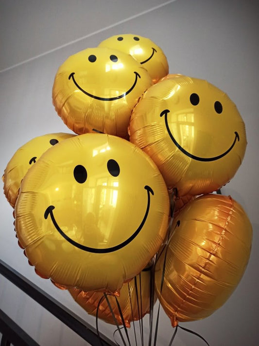 Helium Balloons Foil Yellow Smiley Bunch - Perfect for any Occasions!