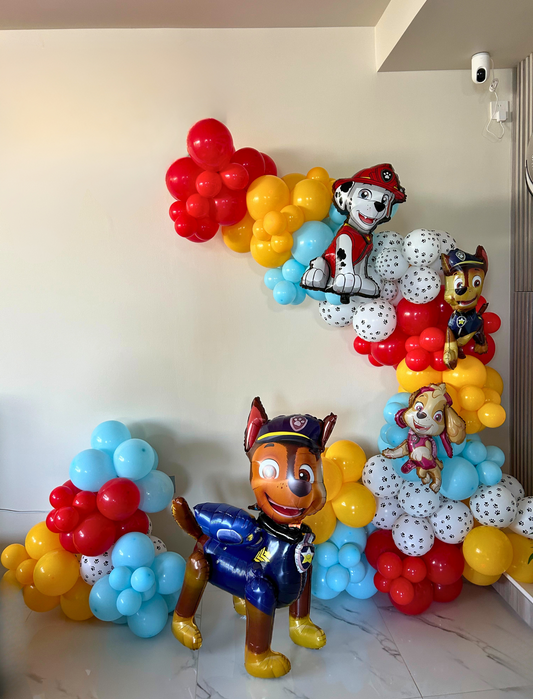 Paw Patrol Complete Character Balloon Red, Yellow, Blue and White Setup – Perfect for Any Celebration