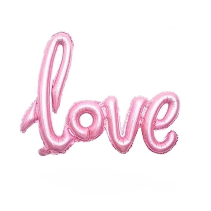 ‘love’ Foil Balloon Pink Banner Not Supported By Helium