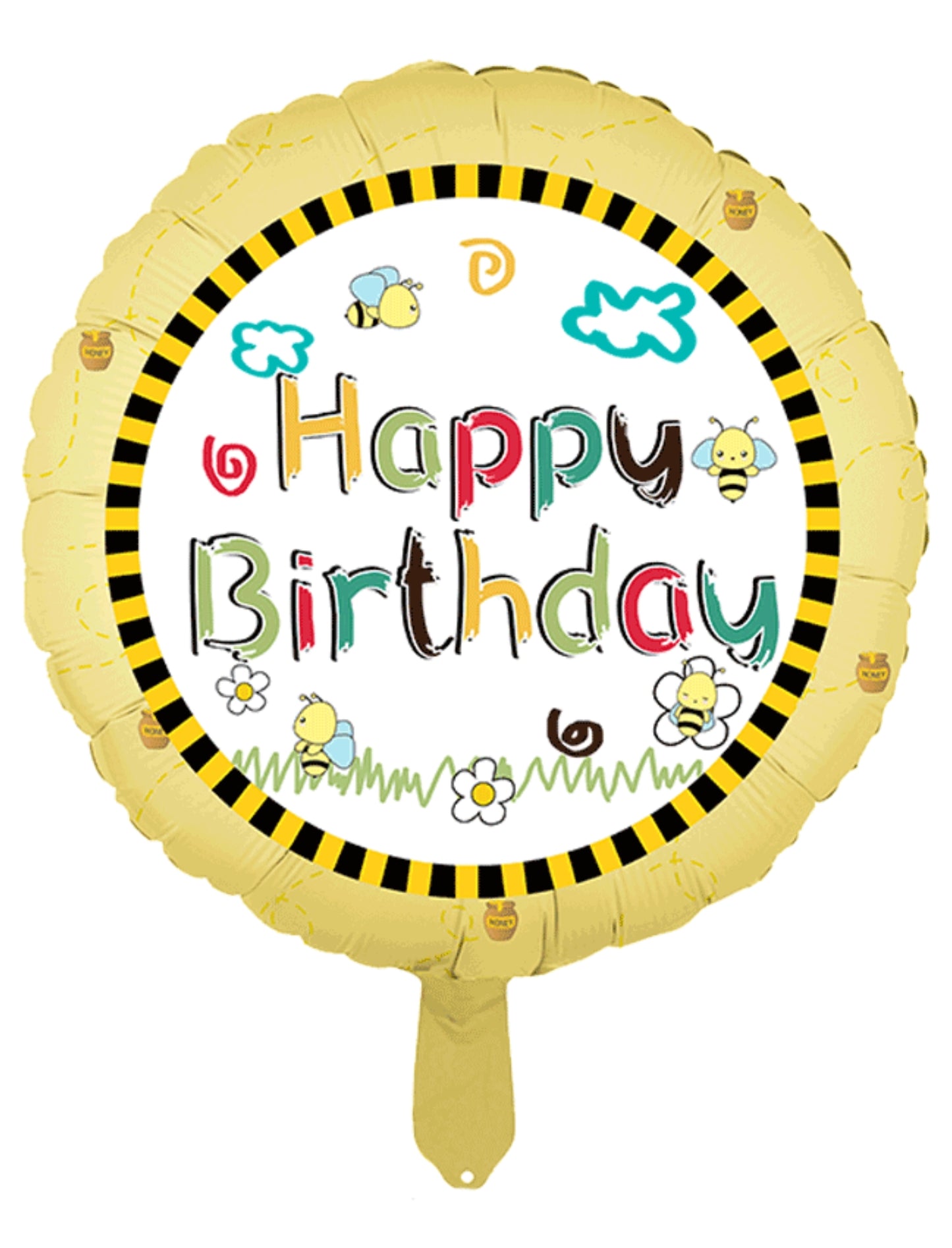 Happy Birthday Honeybee Kids Birthday Helium Balloon Bouquet Yellow