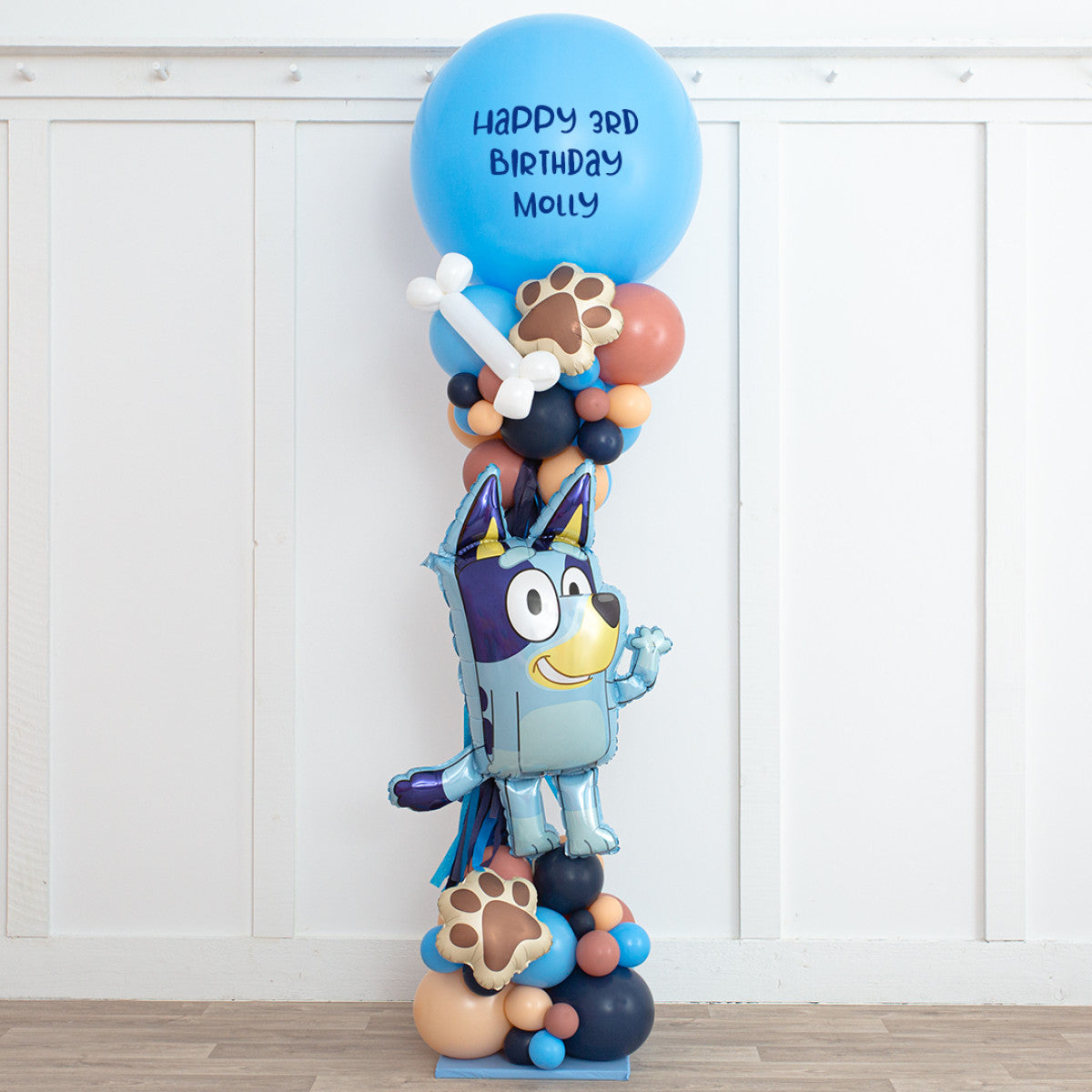 Personalised Dog Animal with small Paw & Bone Accents Balloon Pillar/Column/Tower - Customizable Paw Partrol & Cartoon-Themed for Any Celebrations