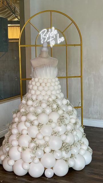 Personalise White Wedding Dress Balloons with Artificial Flowers - Perfect for Bride To Be, Wedding, Bridal Shower, Proposal Special Occasions
