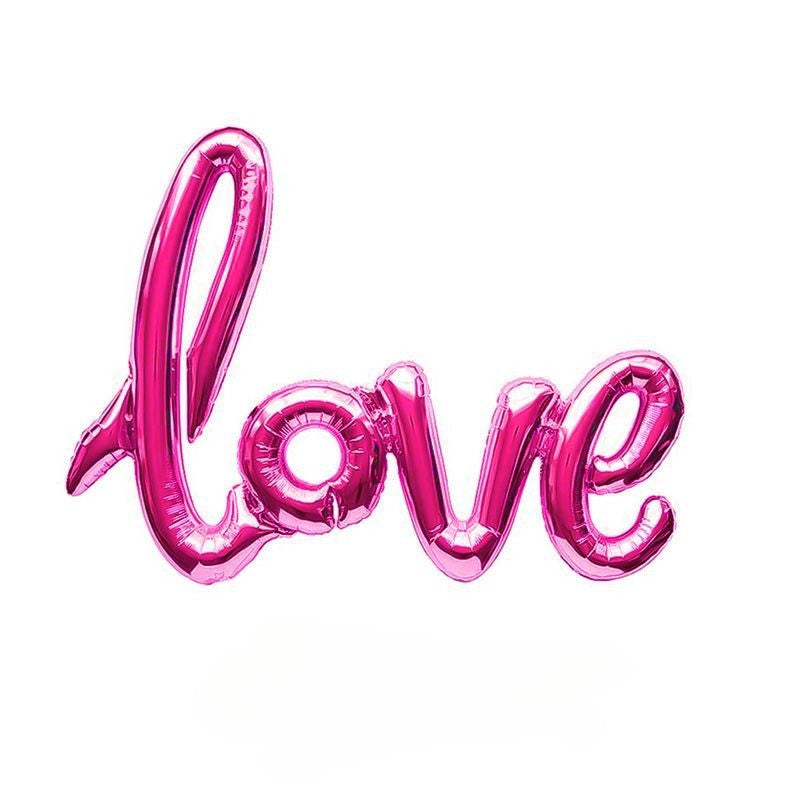 ‘love’ Foil Balloon Pink Banner Not Supported By Helium