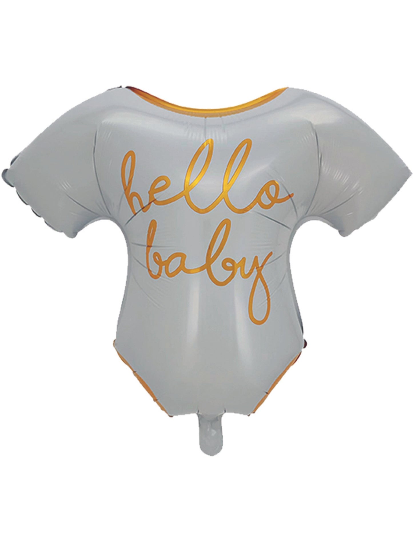 Baby Shower Foil White and Gold ‘Hello Baby’ Helium Balloon - Perfect for Welcoming a Baby!