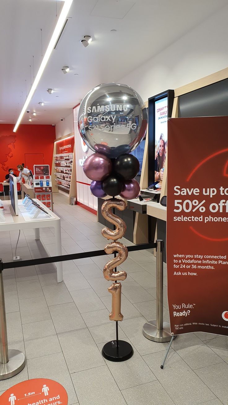 Balloon Latex Chrome Purple and Black with Silver Orbs with Customize Sticker and 16-inch Letters accents Pillar/Column/Tower - Corporate Event, Grand Opening, Company Event Perfect for special occasion!