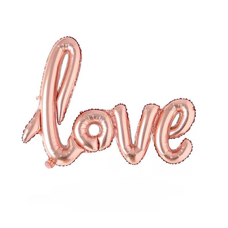 ‘love’ Foil Balloon Rose Gold Banner Not Supported By Helium