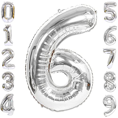 40-inch Foil Silver Number Balloon (0-9 Kids) - Perfect for any Special Occasions