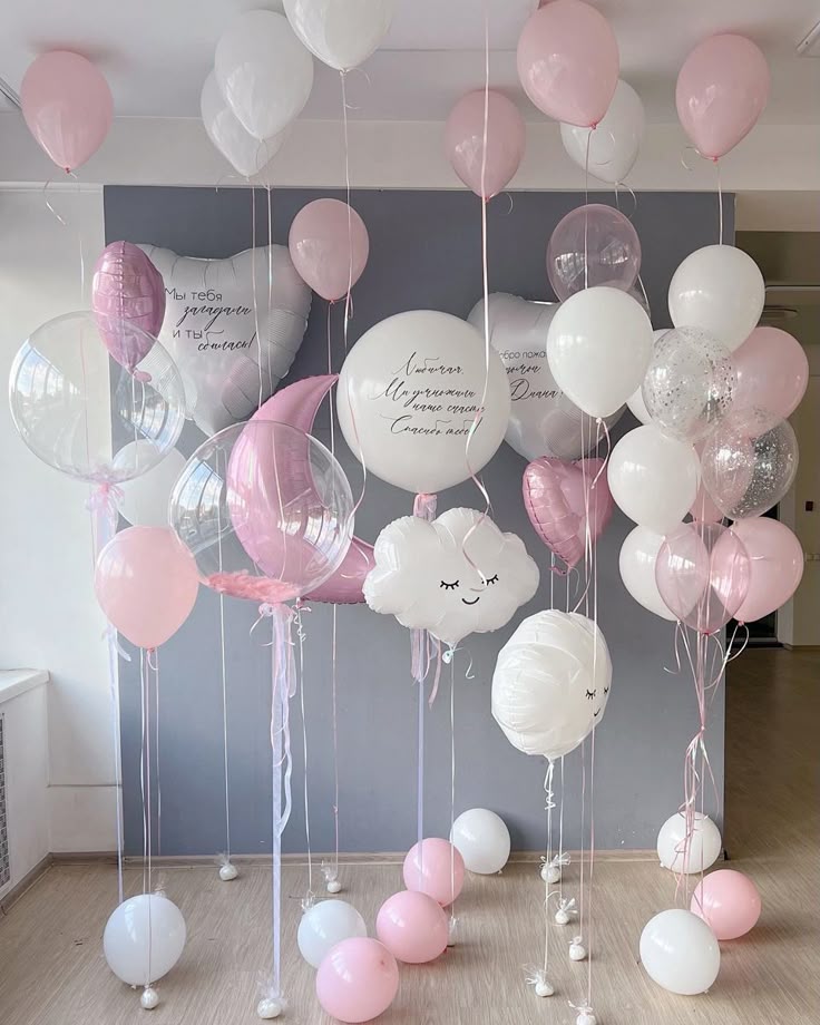 Personalised White Latex with Customize Sticker, Clear with Feather, Latex White, Pink and Clear with Confetti Helium, Heart, Moon, White Cloud and Silver Heart with Customize Sticker Foil Helium Balloon - Baby Shower, Perfect for special occasions!