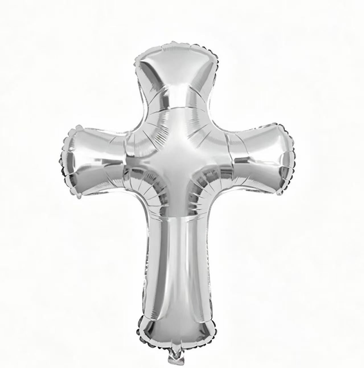Helium Cross Stand Baptism Christening Perfect for special occasion silver