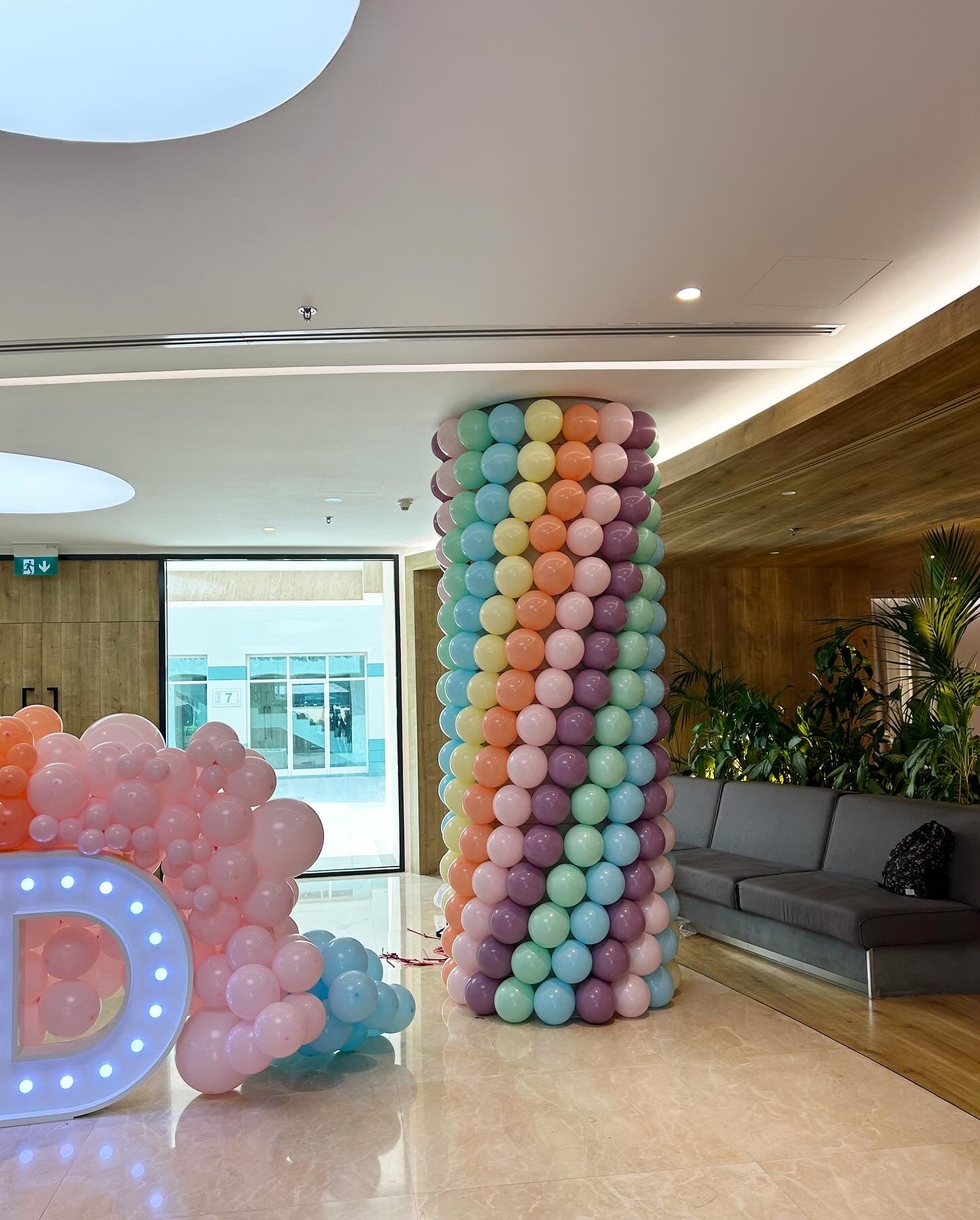 Pillar Post Balloons Mint Green, Peach, Pink, Blue and Purple - Perfect for any special occasions!