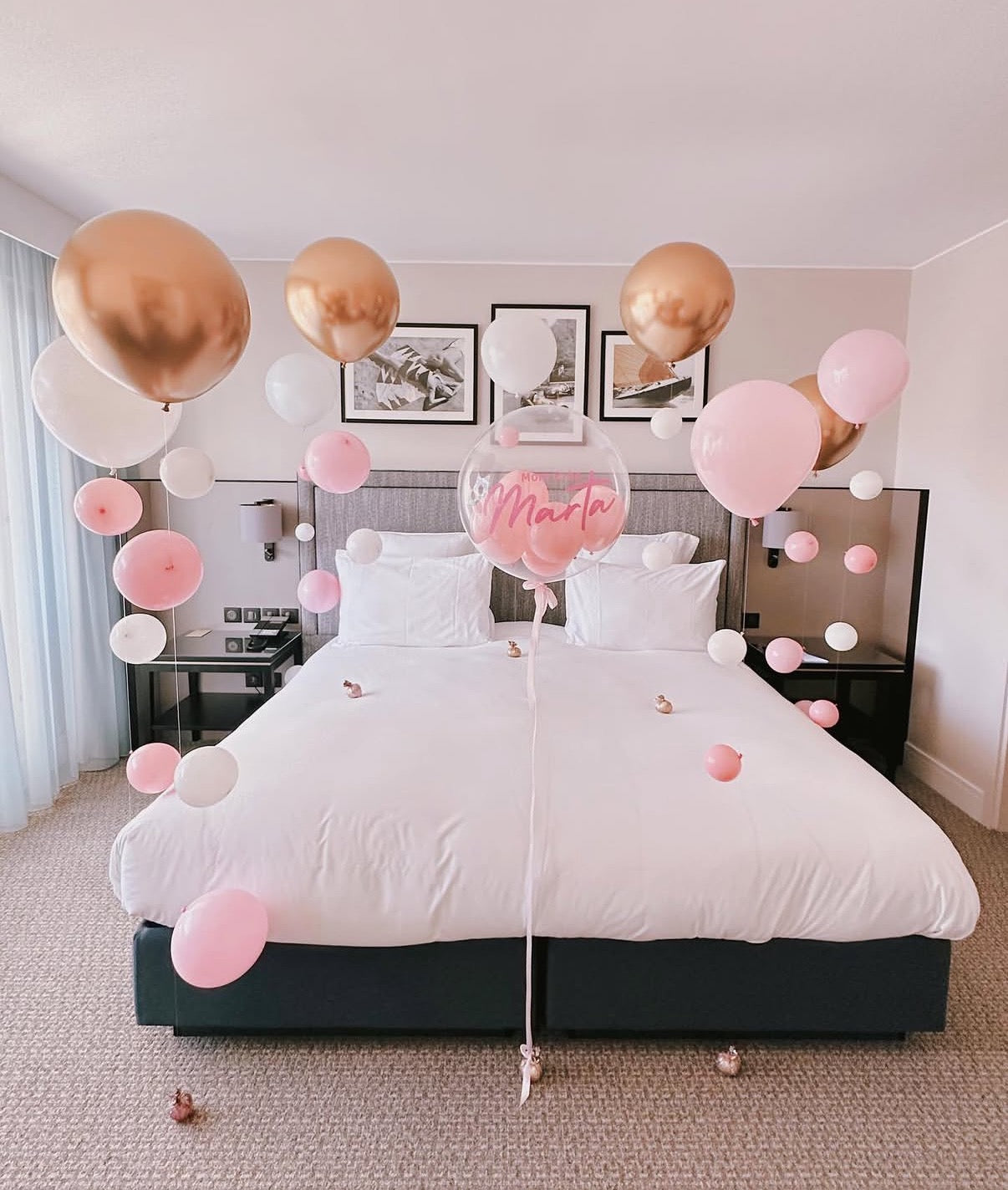 Hospital or Home Welcoming Baby Balloon Personalised Customize Sticker Latex 18-inches Helium Pink White Light Gold - Perfect for special occasions Baby Shower Welcome Baby Newborn