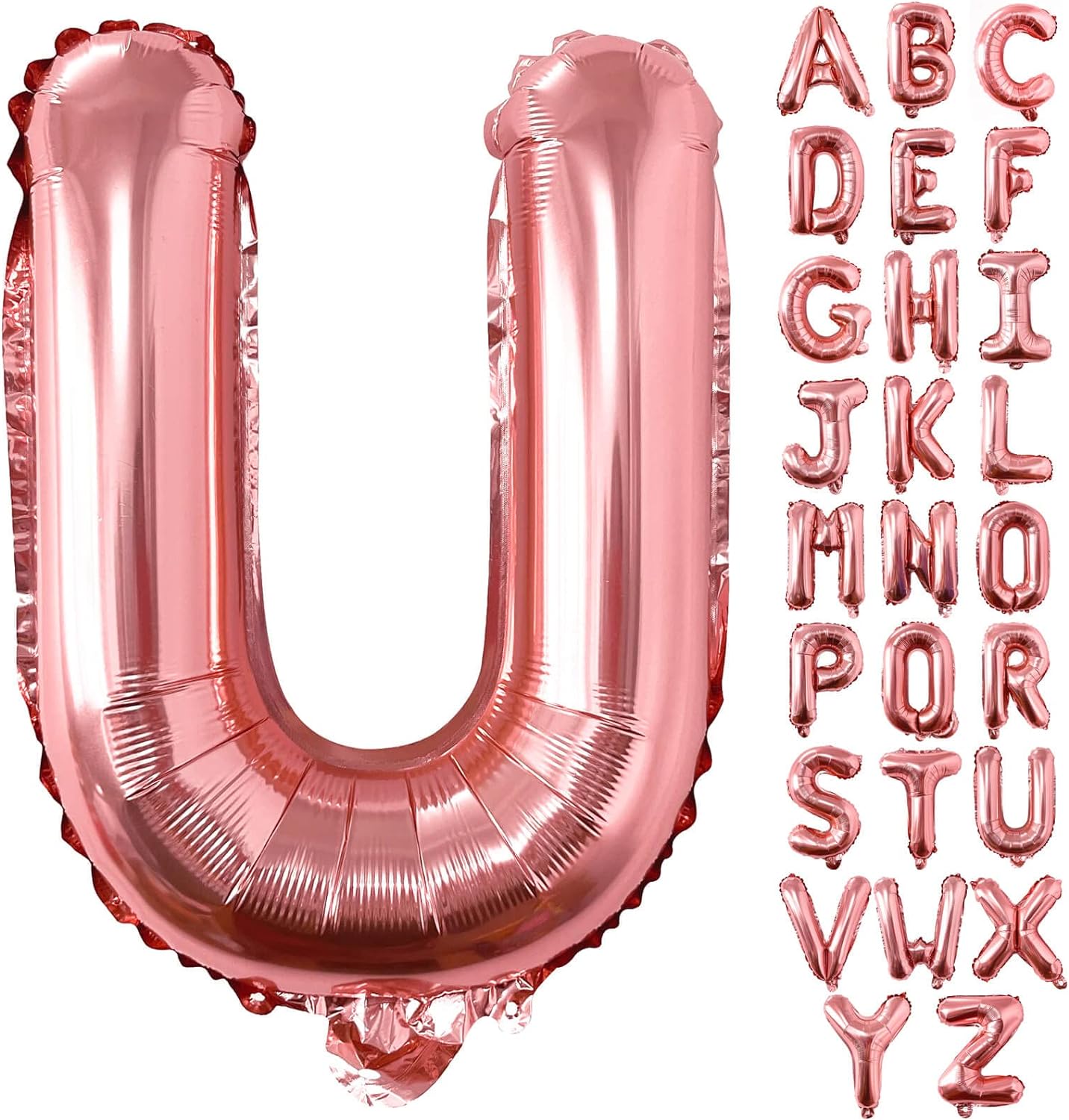 Non-Helium Rose Gold Letters A-Z Balloons