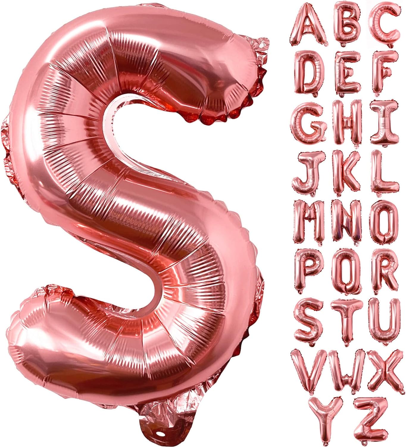 Non-Helium Rose Gold Letters A-Z Balloons