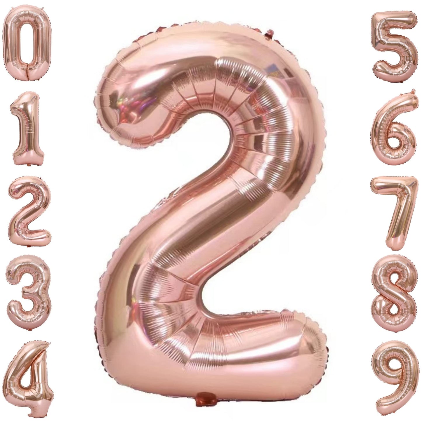 32-inch Foil Rose Gold Number Balloon (0-9) - Perfect for any Special Occasions