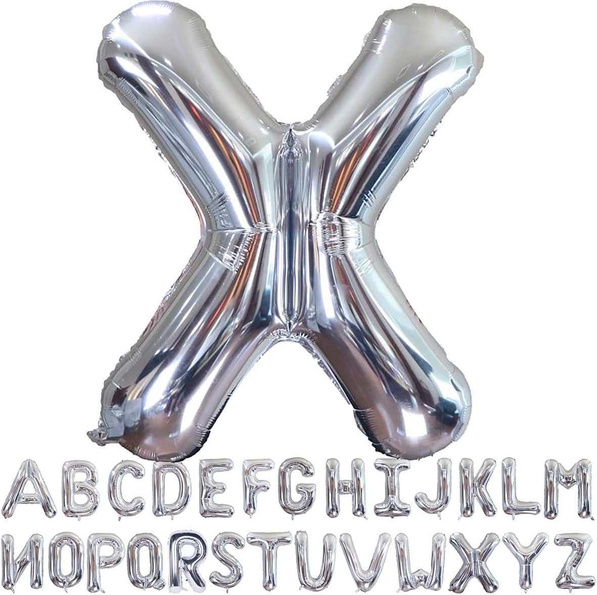 Helium Silver Letters A-Z Balloons
