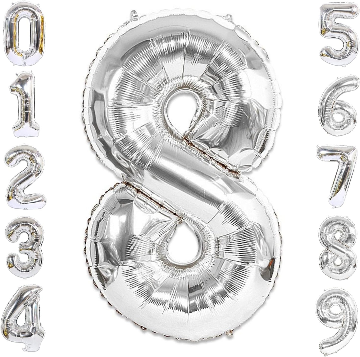 32-inch Foil Silver Number Balloon (0-9) - Perfect for any Special Occasions