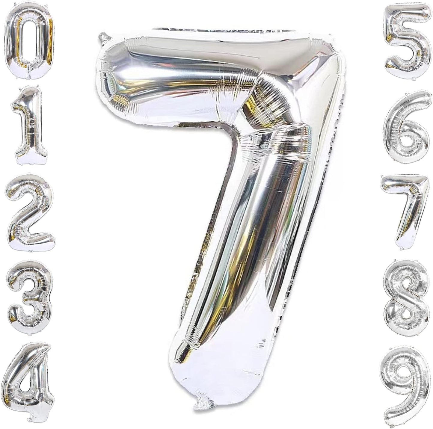 32-inch Foil Silver Number Balloon (0-9) - Perfect for any Special Occasions