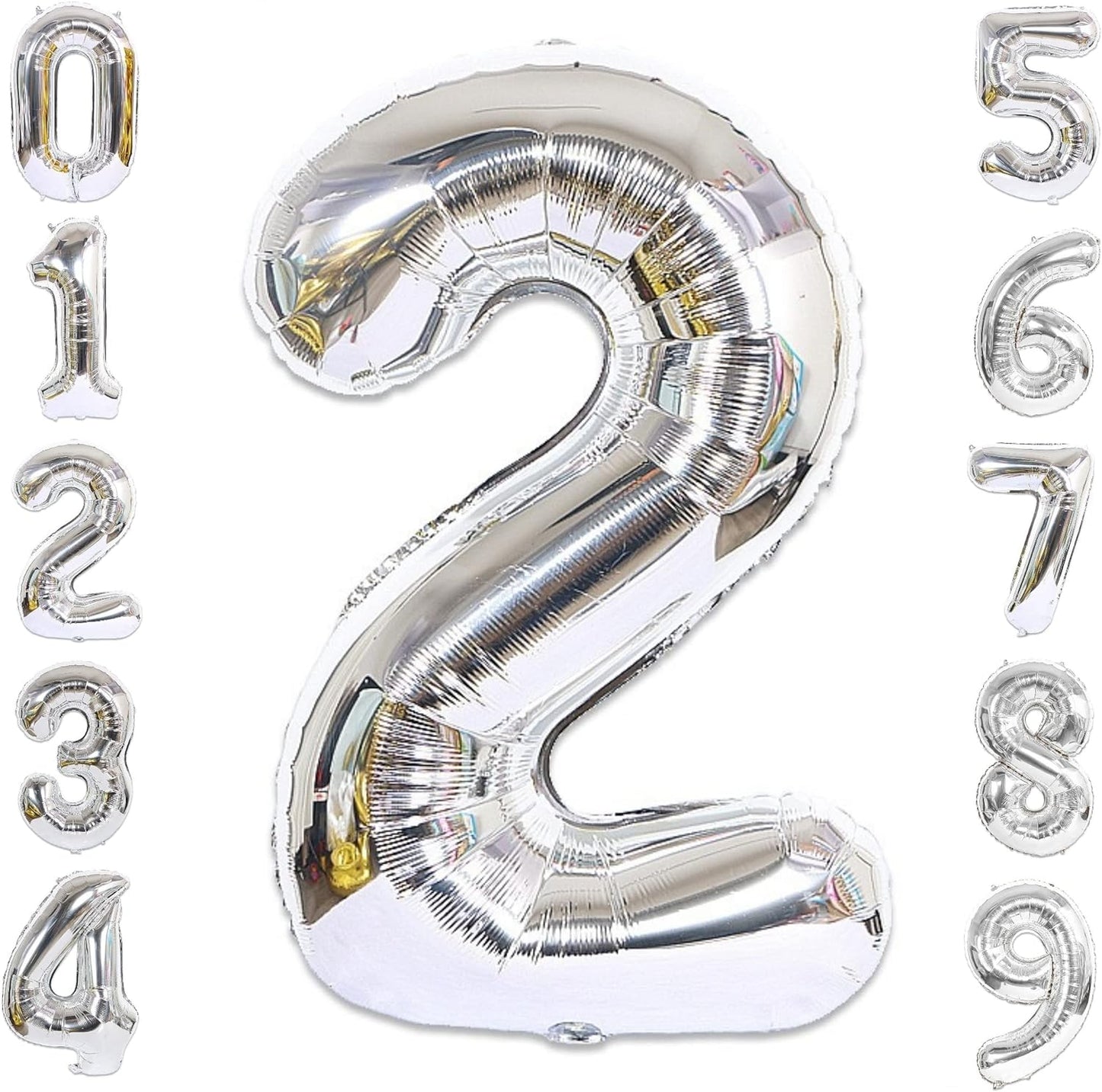 32-inch Foil Silver Number Balloon (0-9) - Perfect for any Special Occasions