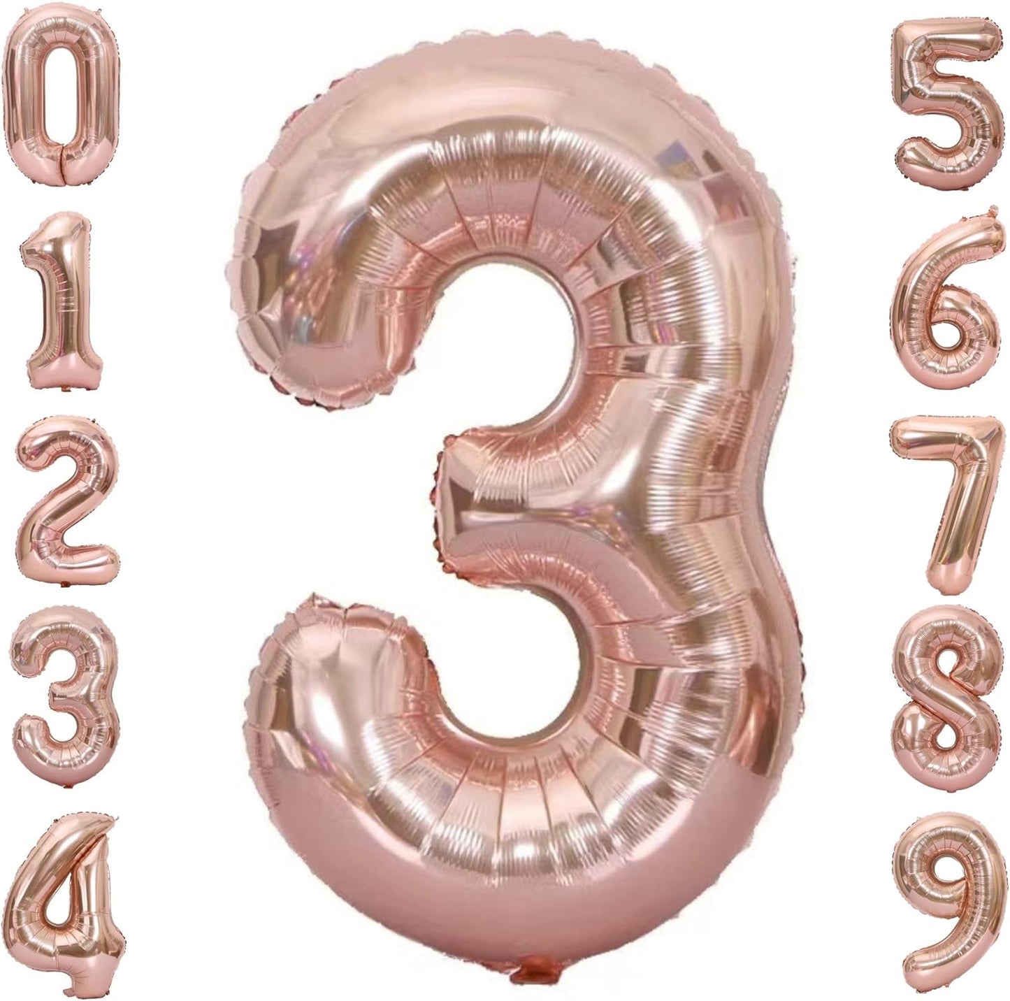 32-inch Foil Rose Gold Number Balloon (0-9) - Perfect for any Special Occasions