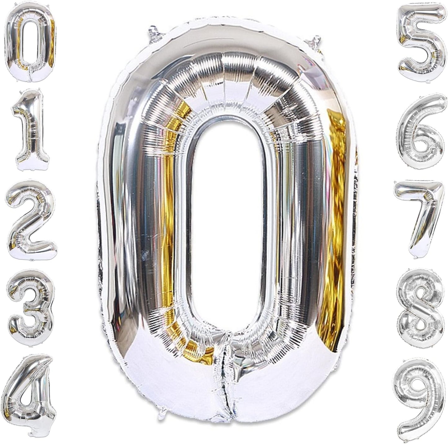 32-inch Foil Silver Number Balloon (0-9) - Perfect for any Special Occasions