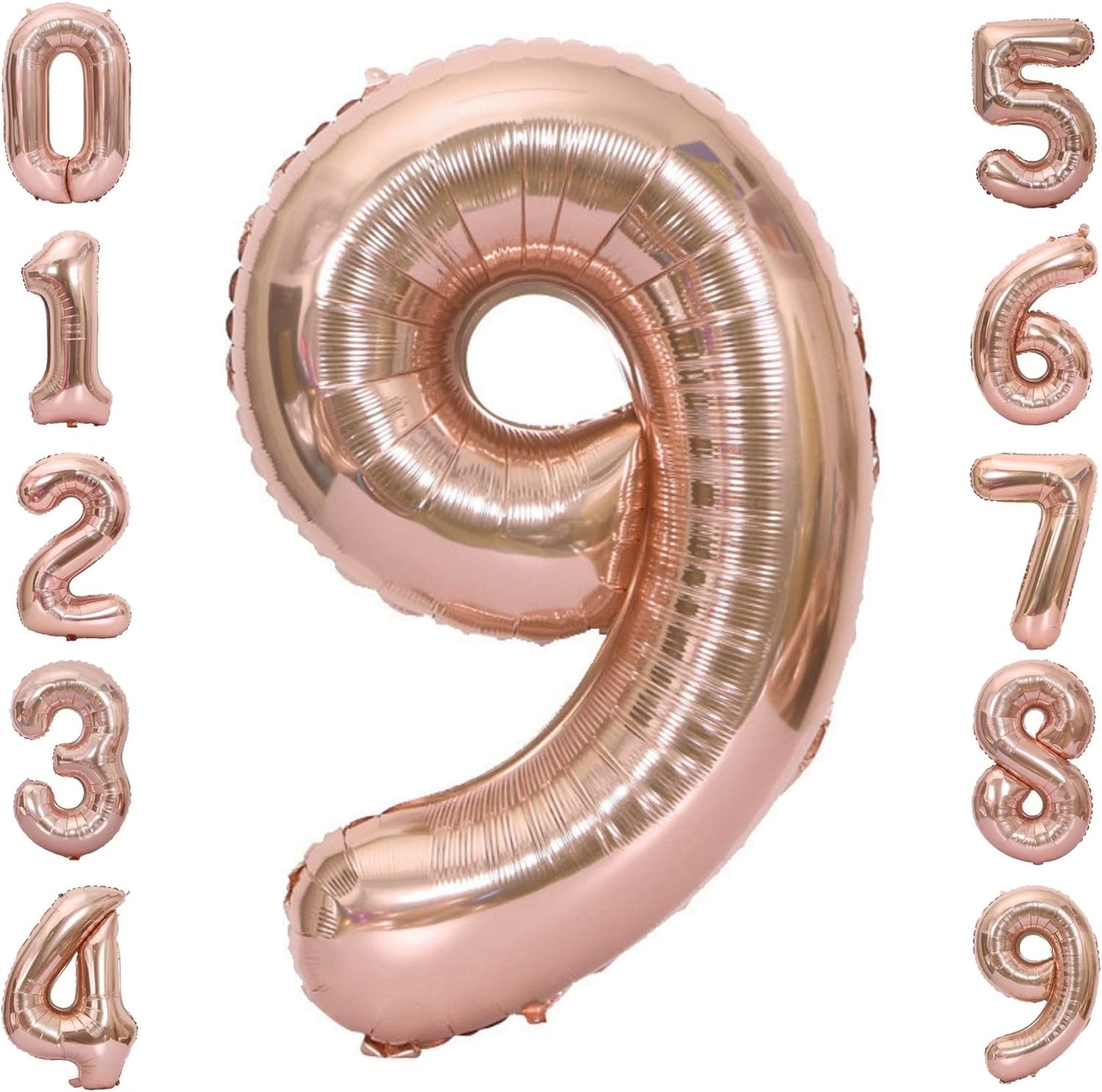 32-inch Foil Rose Gold Number Balloon (0-9) - Perfect for any Special Occasions