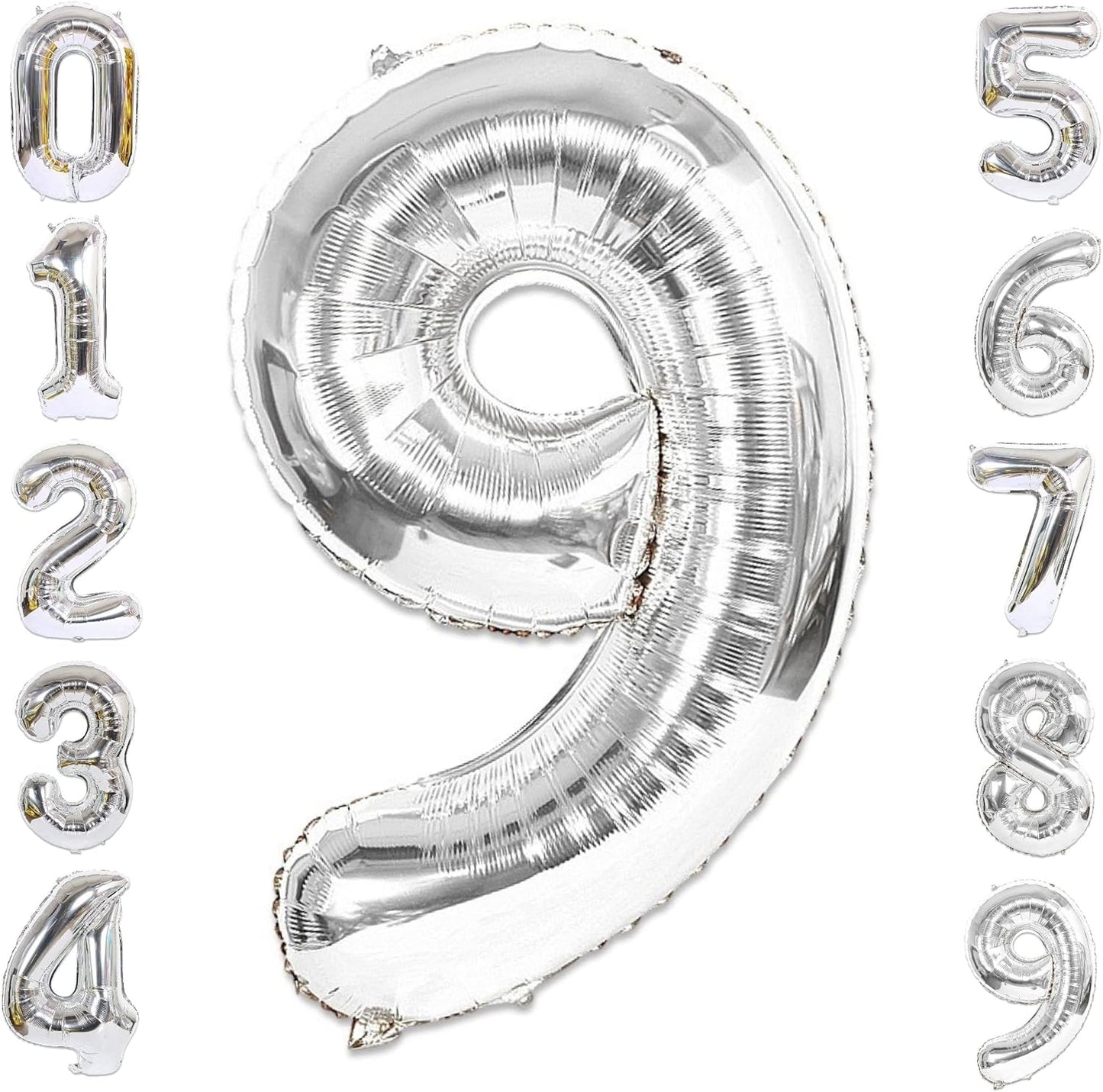 32-inch Foil Silver Number Balloon (0-9) - Perfect for any Special Occasions