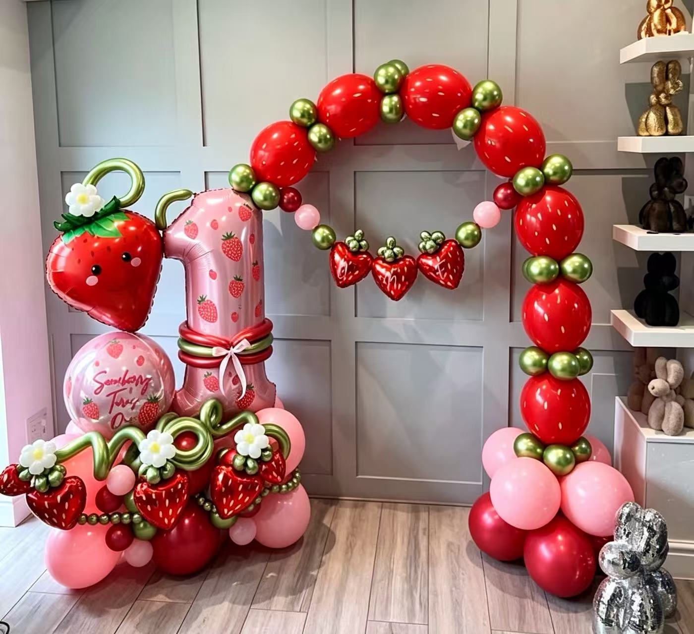 Quicklink Arch Red Cherry Strawberry Heart Number ‘1’ Rainbow Customizable Design and Sticker