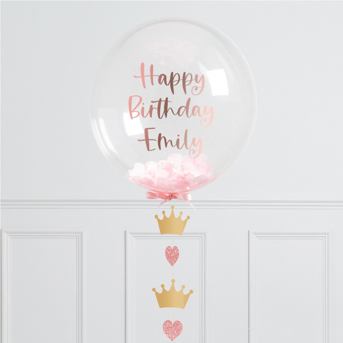 Personalised Helium Balloon Princess Confetti Helium Bubble Balloon Elevate Your Celebration with Our Stunning Helium Bubble Balloon Bouquet