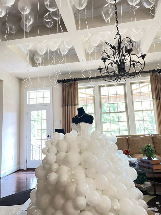 Personalise White Wedding Dress Balloons - Perfect for Bride To Be, Wedding, Bridal Shower, Proposal Special Occasions