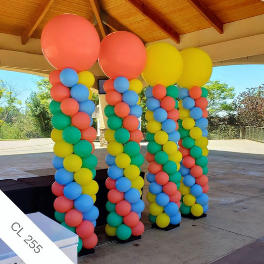 Personalised Company Logo Sticker Balloon Peach, Blue, Green and Yellow Pillar/Column/Tower - Corporate Event, Grand Opening, Company Event Perfect for special occasion!