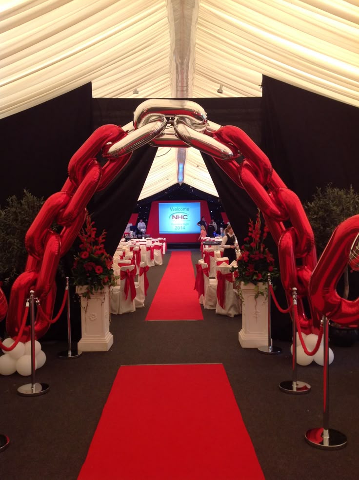 Balloon Chain Silver and Gold Arch Arrangement Pillar/Column/Tower - Corporate Event, Grand Opening, Company Event Perfect for special occasion!
