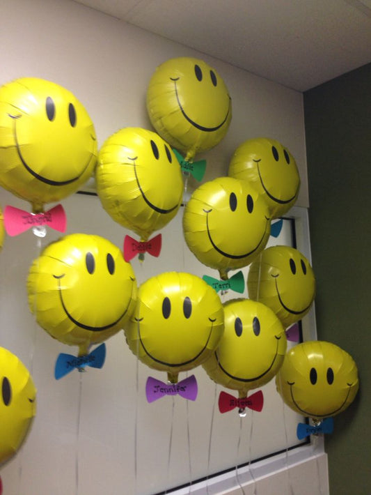 Helium Balloons Foil Yellow Smiley Bunch - Perfect for any Occasions!
