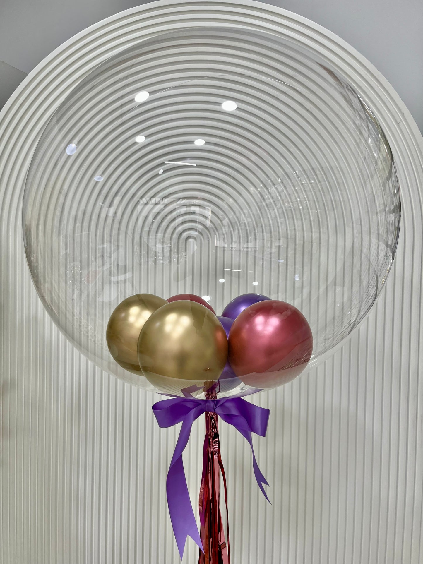 Helium 36-inch with Mini Latex Balloons inside, Tassels and Ribbons - Customizable with Sticker perfect for any occassions