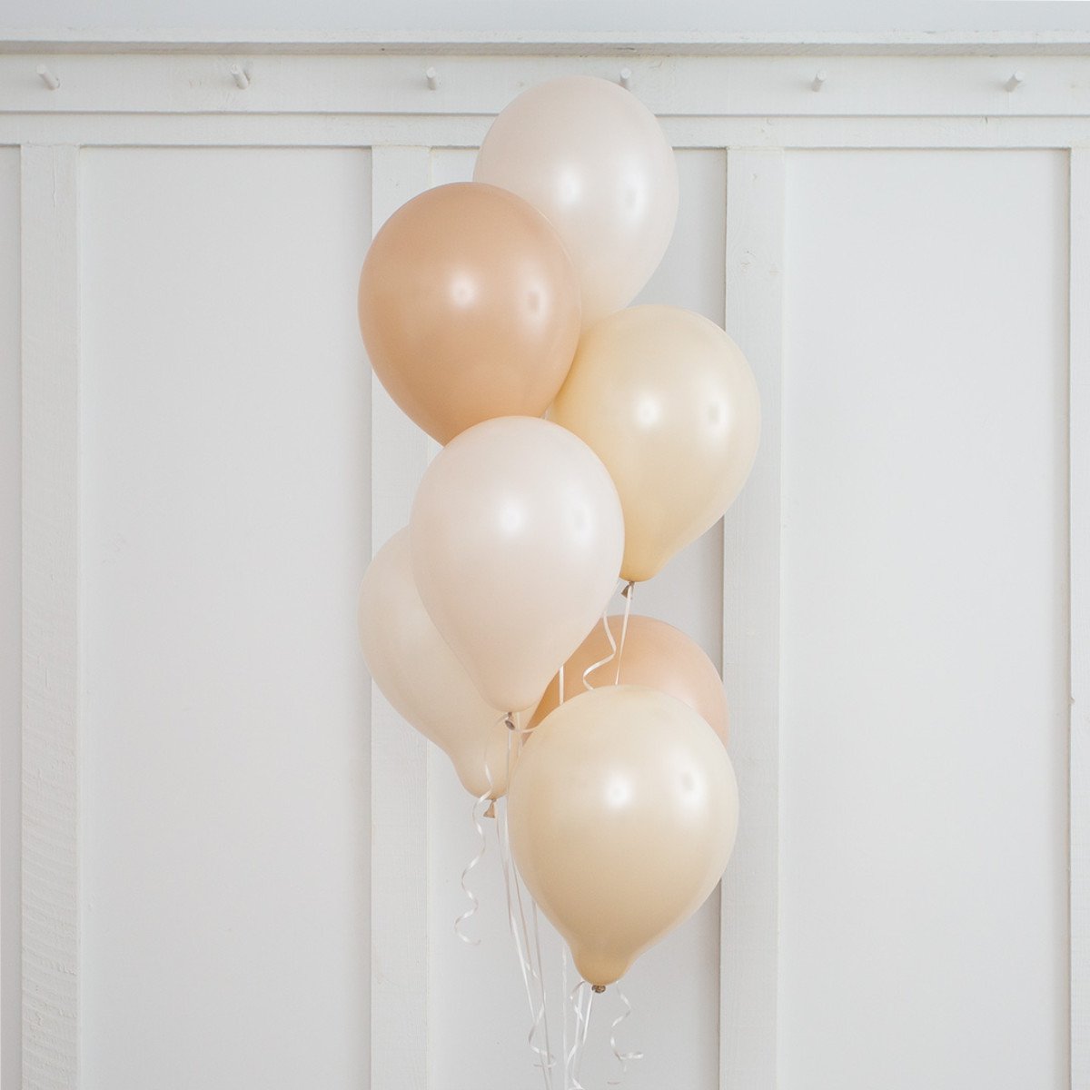 Beige and Sand White Latex Helium Balloon Bunch - Perfect for any special occasions!