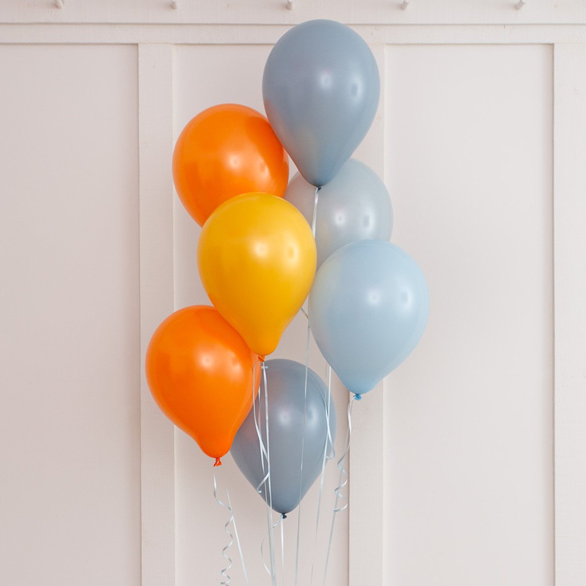Orange, Yellow and Blue Latex Helium Balloon Bunch - Perfect for any special occasions!