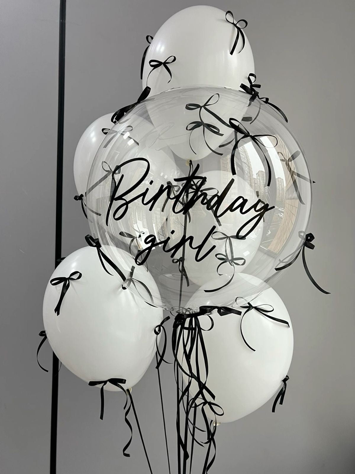 Personalised Helium Balloon Clear with White Latex, Customizable Sticker and Ribbons - Perfect for any Occasions