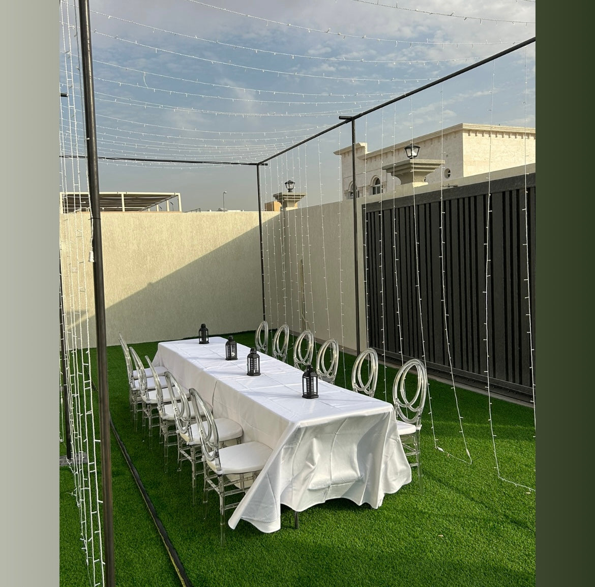 Setup - Lights, Gazebo, Tables and Chairs Rental