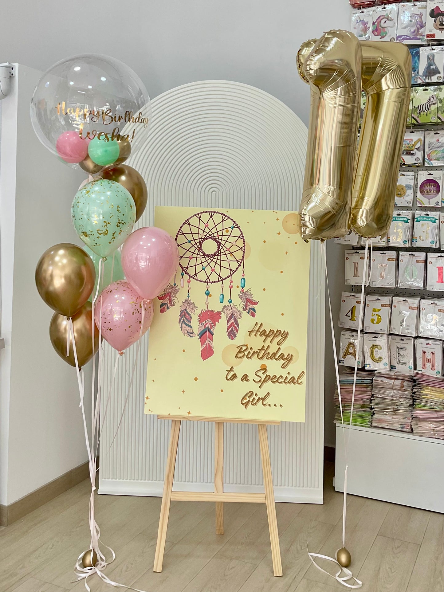 Personalised Balloon Set of Customizable KT Board, Clear with Stickers and Latex Helium, 2 Number Balloons Helium – Fully Customizable Celebration Package