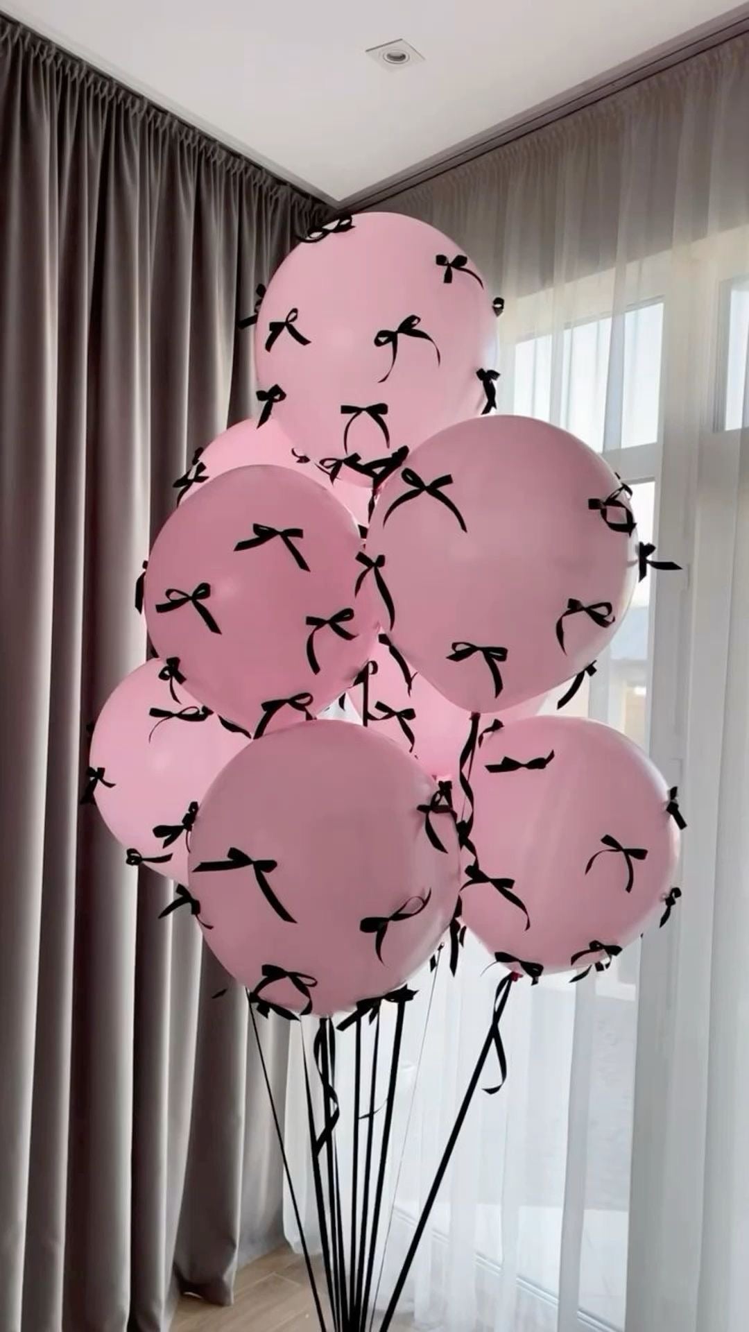 Personalised 6pcs Pink Helium Balloon 18-inch Latex with Ribbons - Perfect for any Occasions
