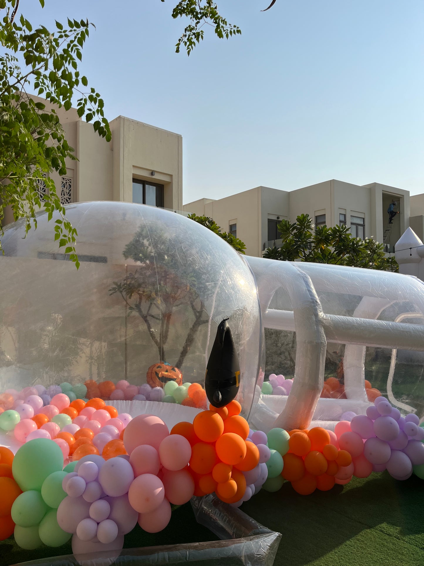 Bubble House Rental with Balloon Garland Decoration - Perfect for Birthday!