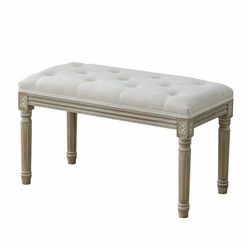 Rental Ivory Tufted Wedding Bench - French Country Upholstered Ceremony Seating for Bride & Groom - 120cm